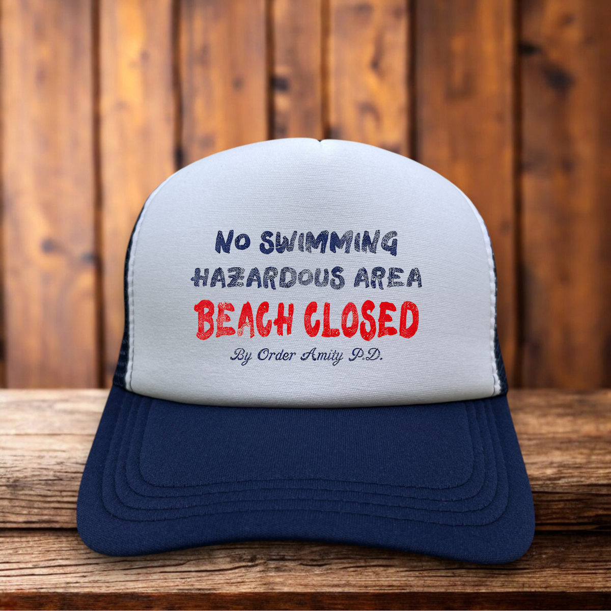 JAWS Amity Island 1975 Steven Spielberg Shark Trucker Hat vintage thriller movie snapback by Retro Roots Headwear
