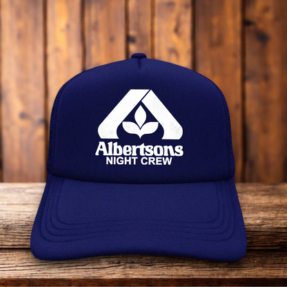 Albertsons Night Crew Grocery Store Retro Trucker Hat grocery store snapback by Retro Roots Headwear
