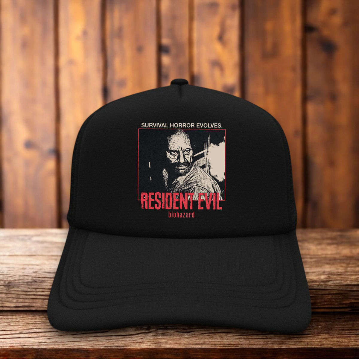 Resident Evil Biohazard Retro Video Game Snapback Trucker Hat gaming snapback by Retro Roots Headwear

