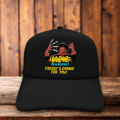 A Nightmare On Elm Street 1990 Video Game Retro Trucker Hat gaming snapback by Retro Roots Headwear

