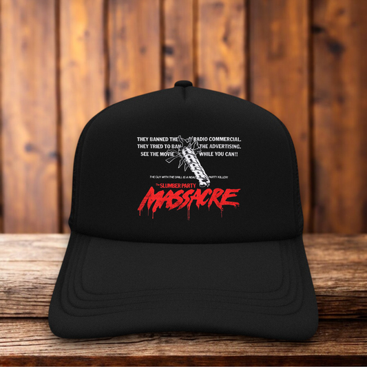 Slumber Party Massacre 80s Cult Slasher Horror Movie Trucker Hat vintage horror snapback by Retro Roots Headwear
