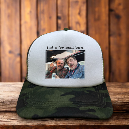 Just A Few Small Beers One Battle After Another Retro Trucker Hat Leonardo DiCaprio snapback by Retro Roots Headwear
