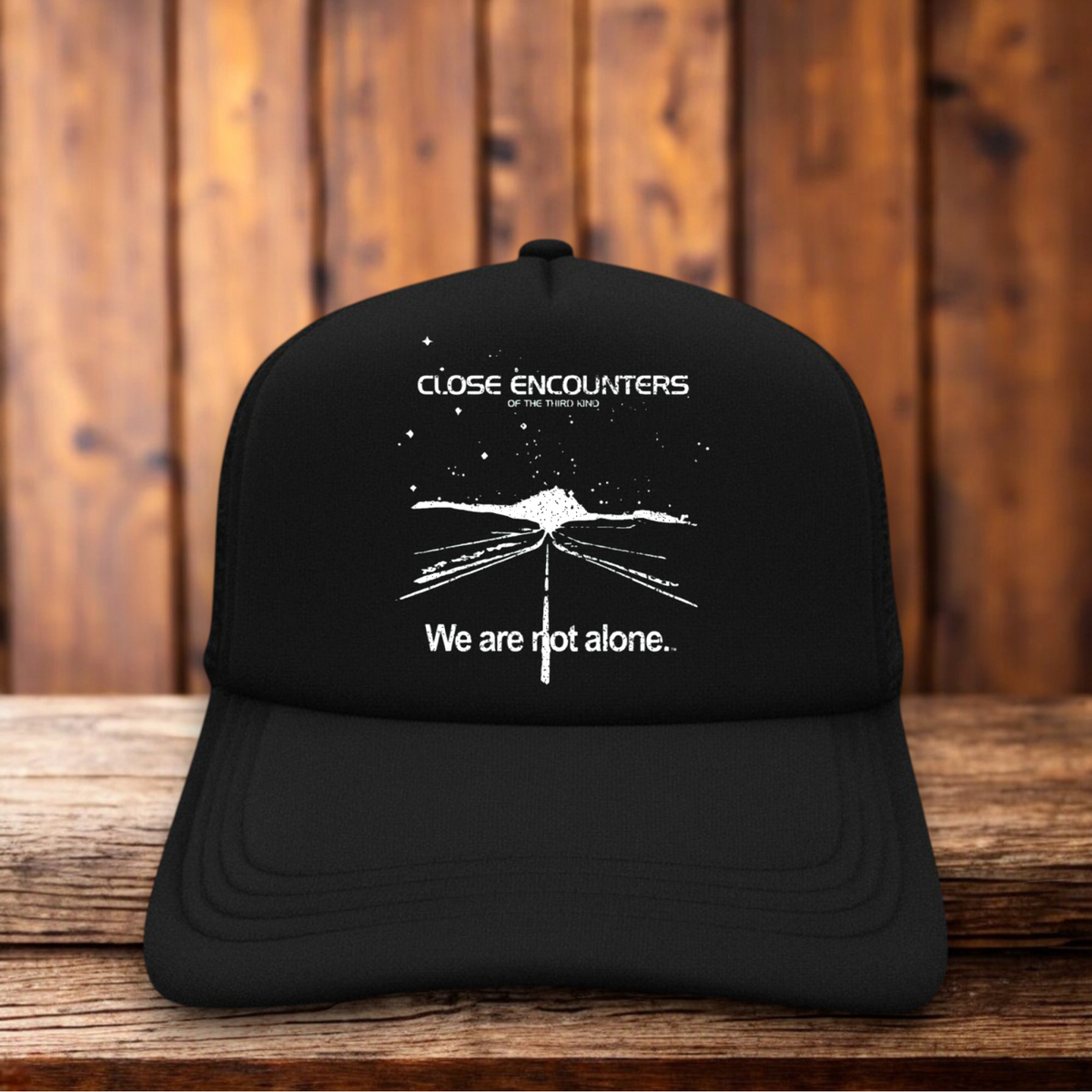 Close Encounters Of The Third Kind 1977 UFO & Alien Trucker Hat vintage sci fi snapback by Retro Roots Headwear
