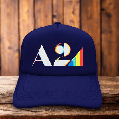 A24 Independent Film Retro Trucker Hat cinephile art house retro snapback by Retro Roots Headwear