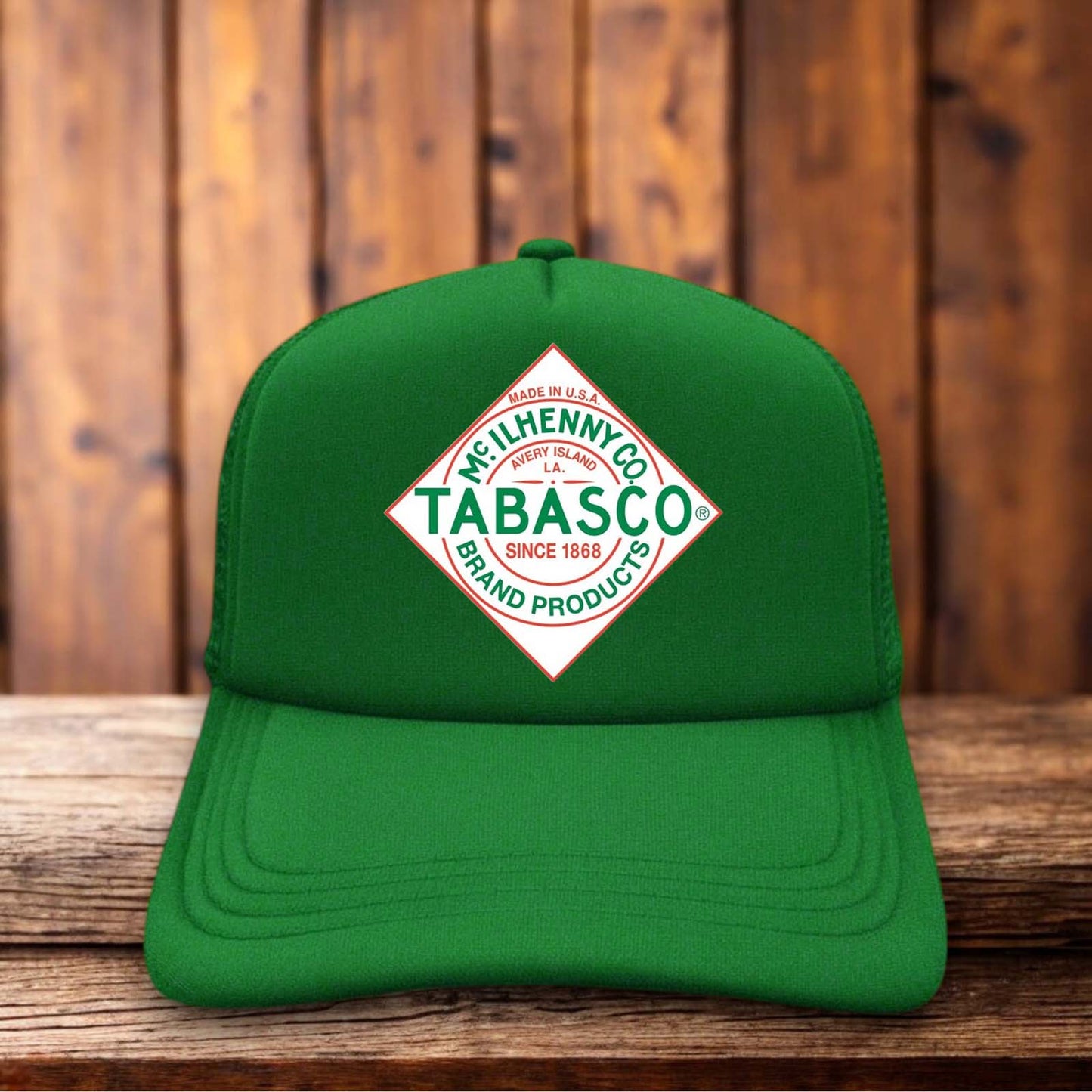 Tabasco Hot Sauce Retro Trucker Hat vintage food brand snapback by Retro Roots Headwear