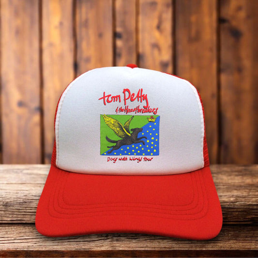 Tom Petty Dogs With Wings Tour Trucker Hat 1995 album music vintage snapback by Retro Roots Headwear