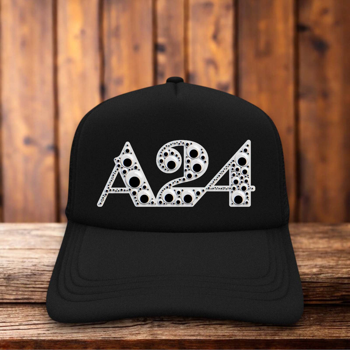 A24 Googly Eyes Hereditary Retro Snapback Trucker Hat modern horror snapback by Retro Roots Headwear
