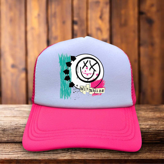 Blink 182 Retro Trucker Hat pop punk band nostalgia retro snapback by Retro Roots Headwear
