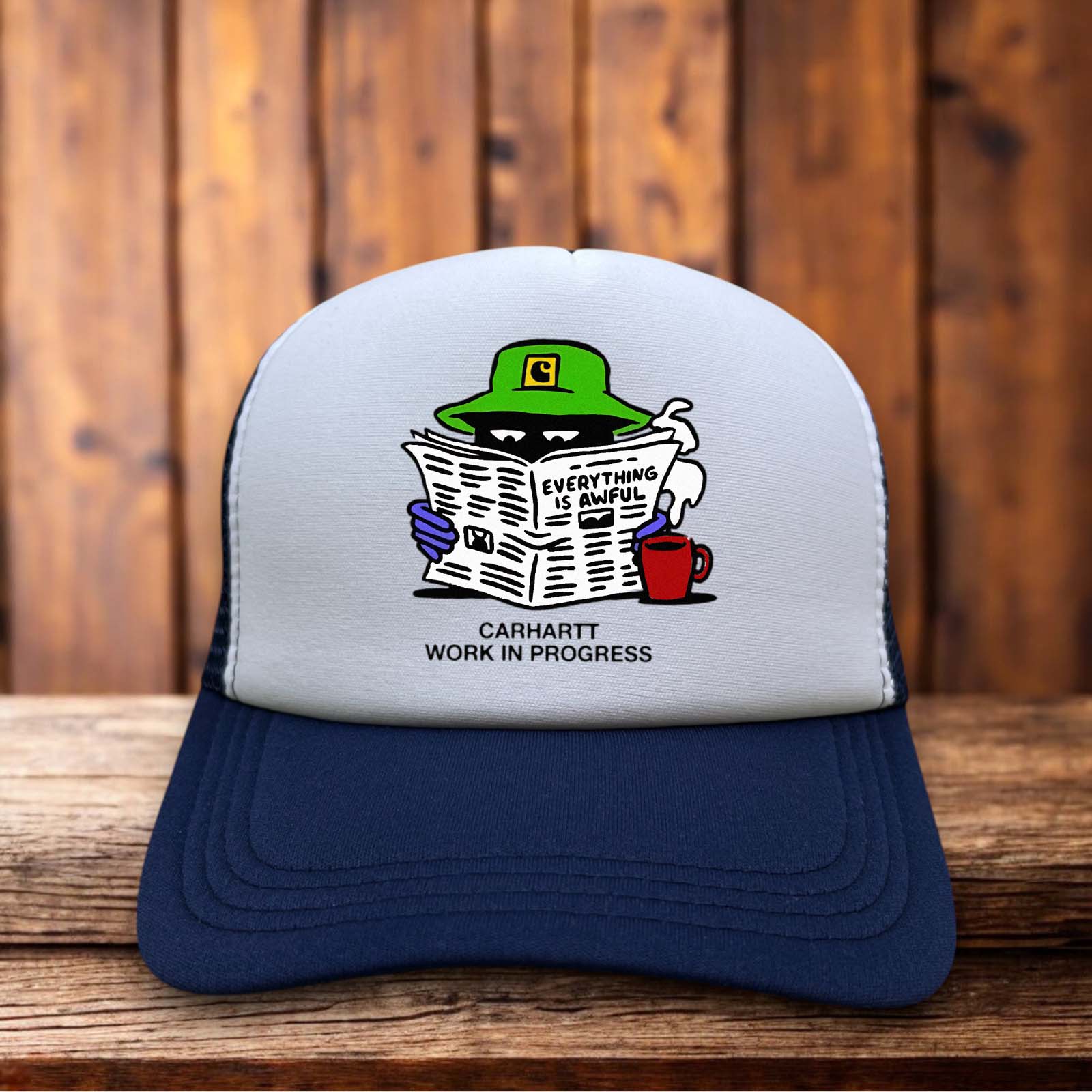 Carhartt Work In Progress Retro Trucker Hat vintage workwear streetwear snapback by Retro Roots Headwear
