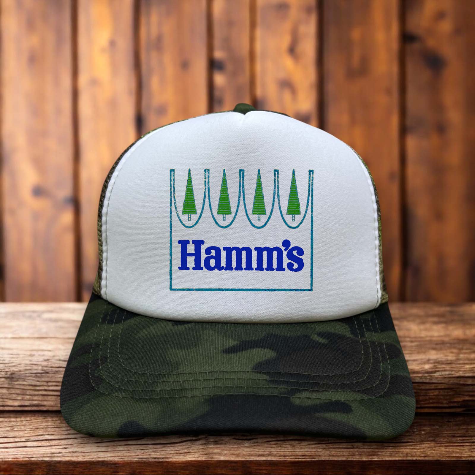 Hamm's Beer 80s Logo Trucker Hat vintage beer snapback by Retro Roots Headwear