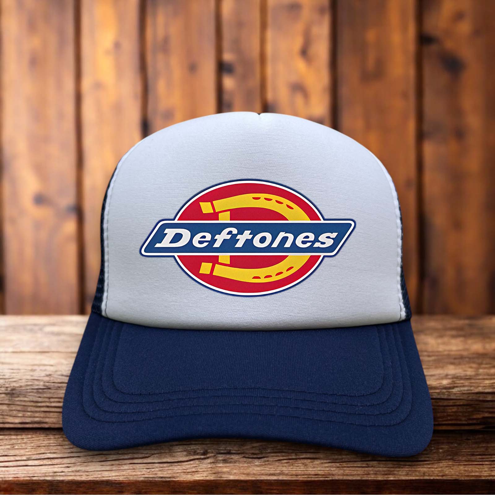 Deftones Dickies Inspired Retro Trucker Hat alternative metal retro snapback by Retro Roots Headwear