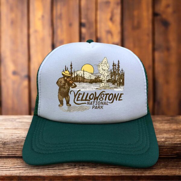 Yellowstone National Park Retro Trucker Hat vintage outdoor snapback by Retro Roots Headwear