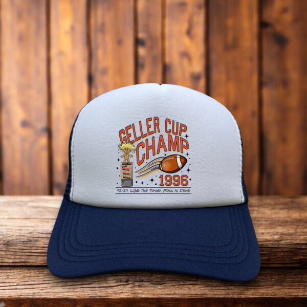 F.R.I.E.N.D.S Geller Cup trucker hat inspired by the Thanksgiving football episode