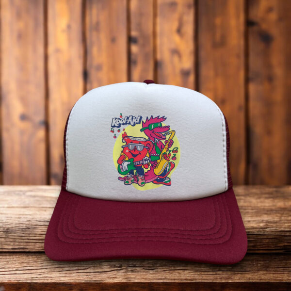 Kool-Aid trucker hat with retro 80s and 90s design featuring the Kool-Aid Man