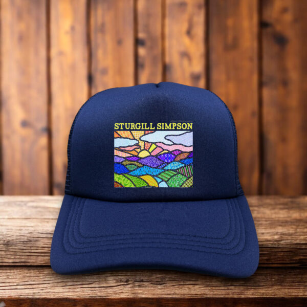 Sturgill Simpson Trucker Hat with foam front, mesh back, and bold embroidered logo in retro trucker style