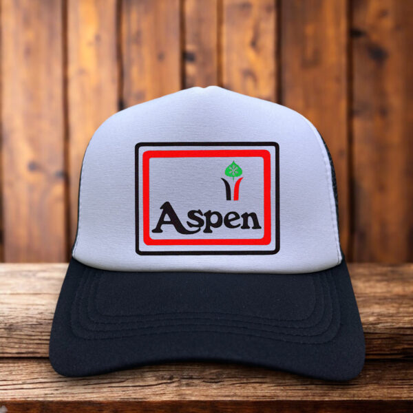 Aspen Colorado trucker hat with minimalist design, foam front, and breathable mesh back. A stylish tribute to the Rocky Mountains and outdoor adventure.