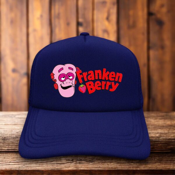 Frankenberry Cereal Retro Trucker Hat pink monster mascot patch snapback by Retro Roots Headwear