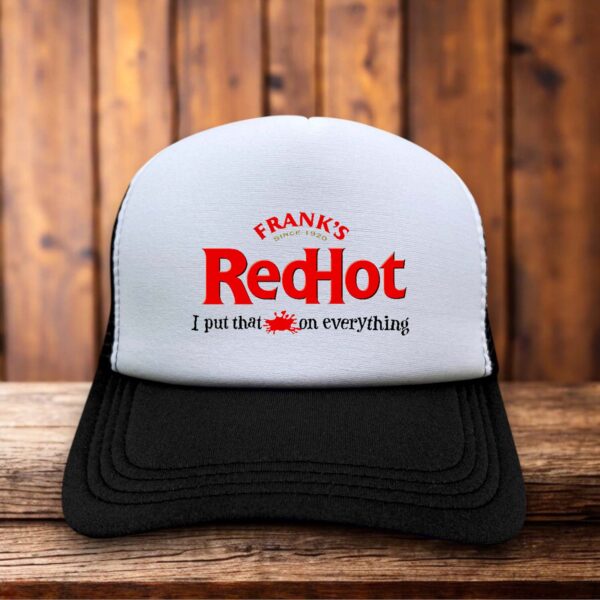Frank's Red Hot Sauce Trucker Hat retro food brand snapback by Retro Roots Headwear