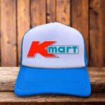 K-Mart Defunct Retail Retro Trucker Hat classic red and blue logo snapback by Retro Roots Headwear
