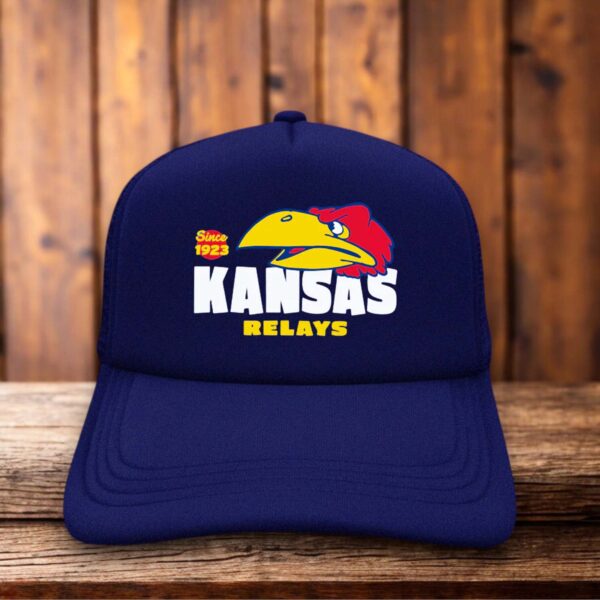 Kansas Relays Vintage Logo Trucker Hat retro track and field snapback by Retro Roots Headwear