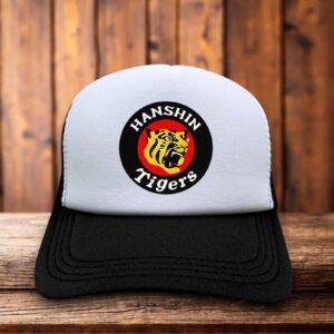 Hanshin Tigers trucker hat with classic baseball logo and mesh back
