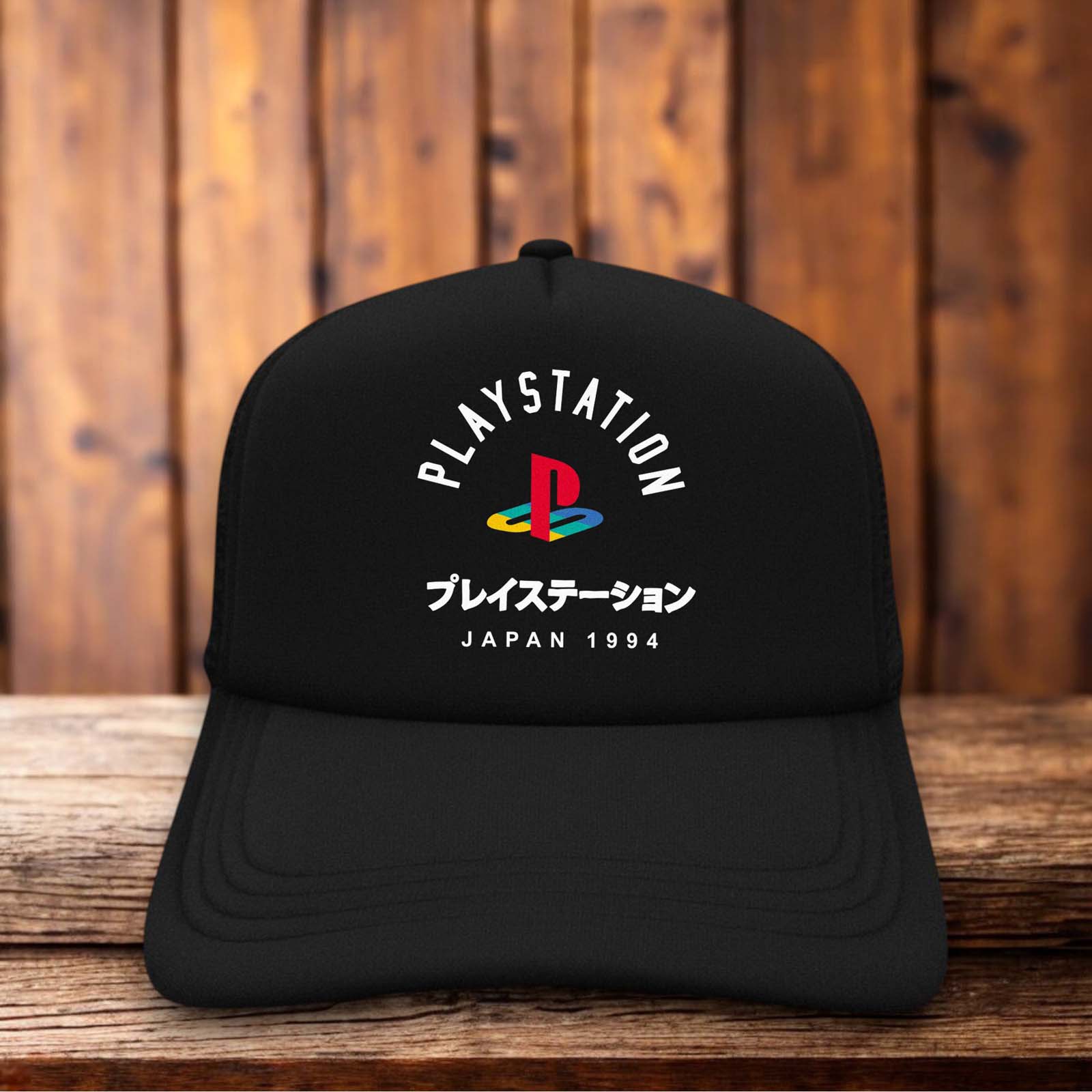 PlayStation Japan 1994 trucker hat with retro gaming logo and mesh back vintage inspired