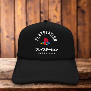 PlayStation Japan 1994 trucker hat with retro gaming logo and mesh back