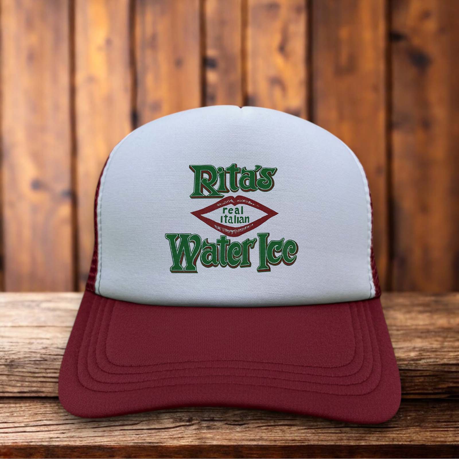 90s Rita’s Italian Ice trucker hat with retro dessert logo and mesh back