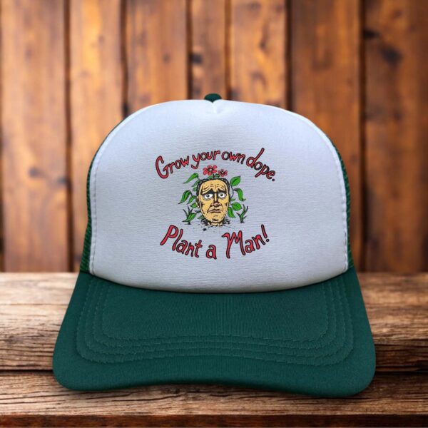Plant Daddy Marijuana Green Trucker Hat cannabis retro snapback by Retro Roots Headwear