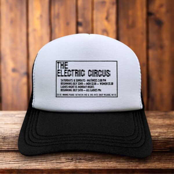 Electric Circus NY Nightclub Trucker Hat retro snapback by Retro Roots Headwear