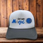 Orlando Magic 80s Logo Trucker Hat vintage silver star pinstripe snapback by Retro Roots Headwear