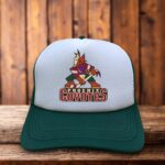 Phoenix Coyotes 90s Kachina Trucker Hat black purple green vintage hockey snapback by Retro Roots Headwear
