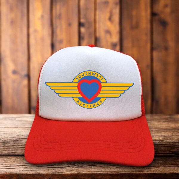 Southwest Airlines Retro Logo Trucker Hat vintage airline snapback by Retro Roots Headwear