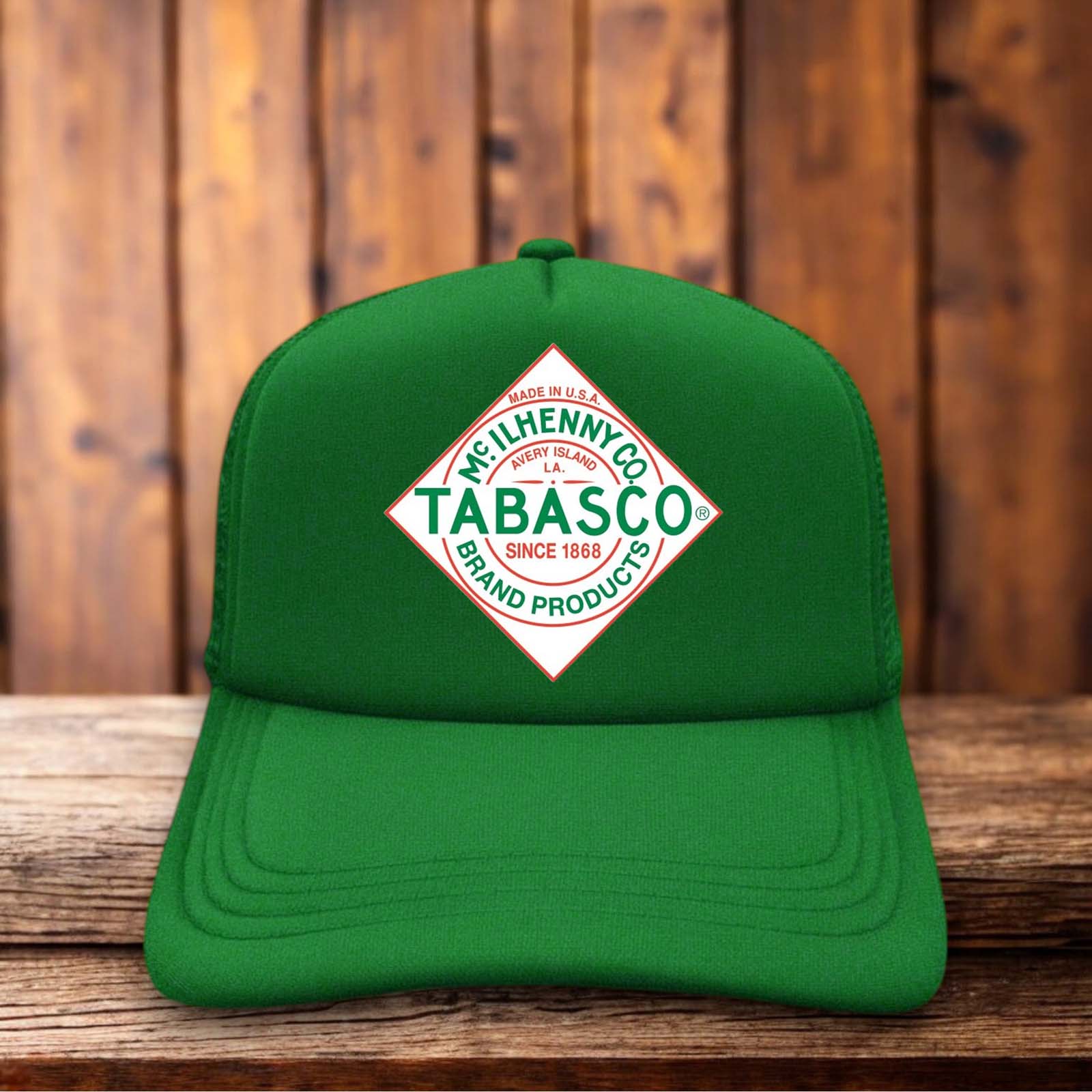 Tabasco Hot Sauce Retro Trucker Hat vintage food brand snapback by Retro Roots Headwear