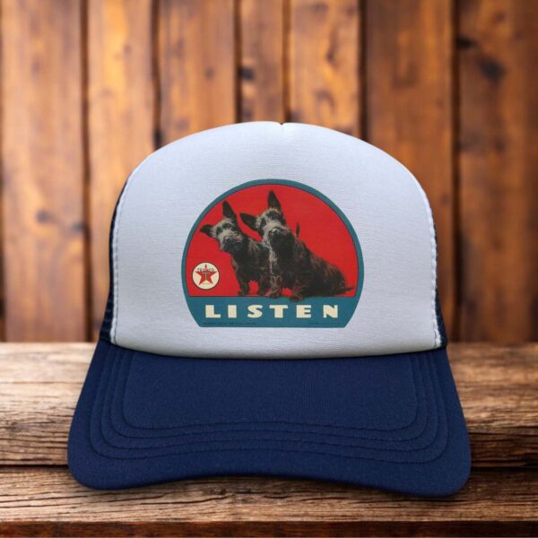 Texaco Scottie Vintage Gas & Oil Logo Trucker Hat retro gasoline advertising scotch terrier patch snapback by Retro Roots Headwear