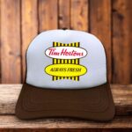 Tim Hortons Throwback Trucker Hat classic vintage coffee script logo patch snapback by Retro Roots Headwear