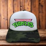 Teenage Mutant Ninja Turtles Throwback Trucker Hat retro cartoon green logo patch snapback by Retro Roots Headwear