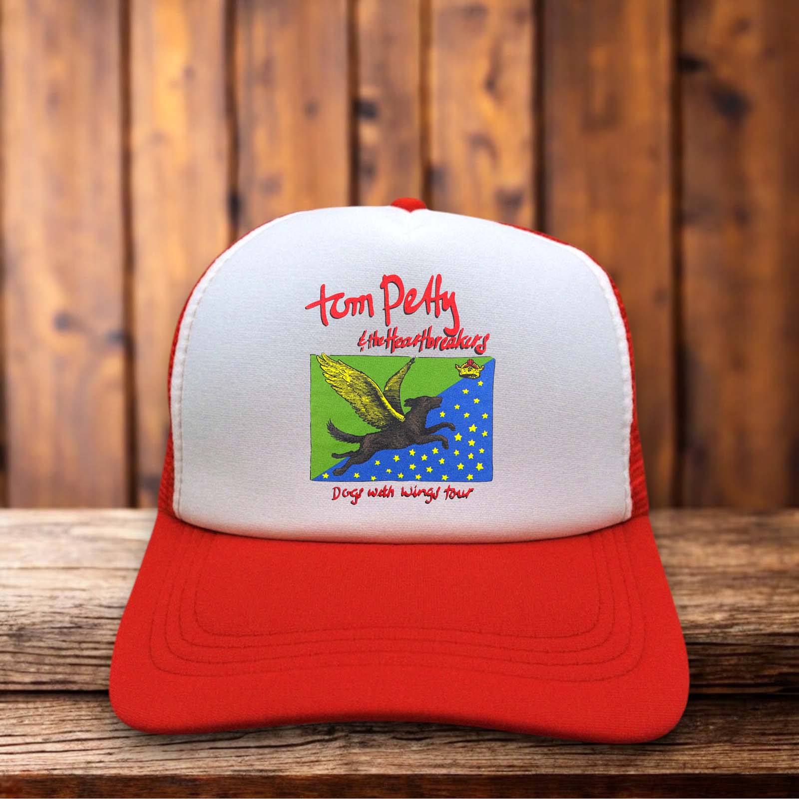 Tom Petty Dogs With Wings Tour Trucker Hat 1995 album music vintage snapback by Retro Roots Headwear