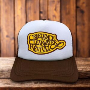 Retro trucker hat featuring the CCR logo in vintage-style typography on a structured foam front.