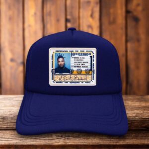 A classic trucker hat with a navy blue foam front featuring the iconic name "Ol' Dirty Bastard" in bold, distressed white lettering with a 90s rap aesthetic.
